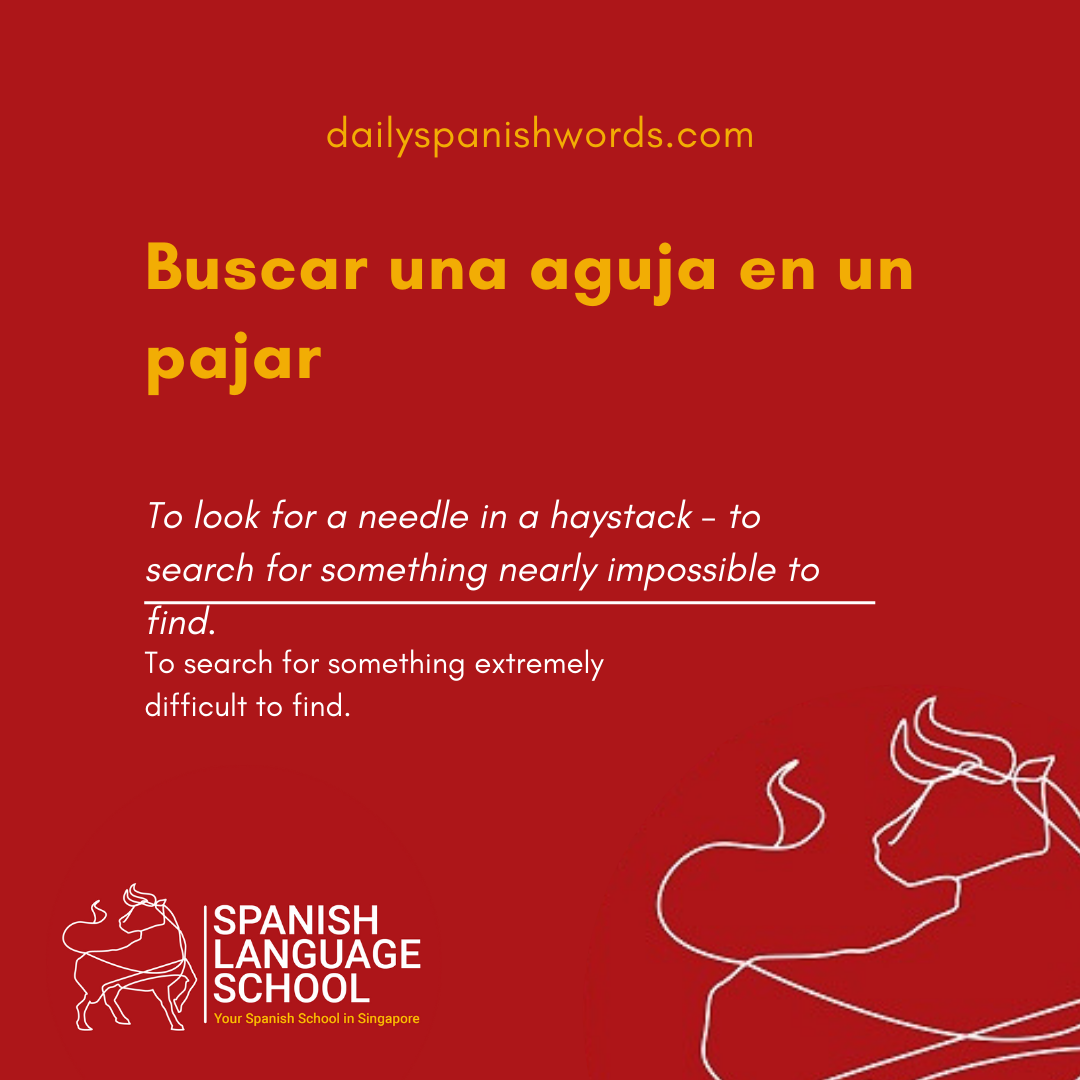 Spanish Idiom of the day! – Buscar una aguja en un pajar.