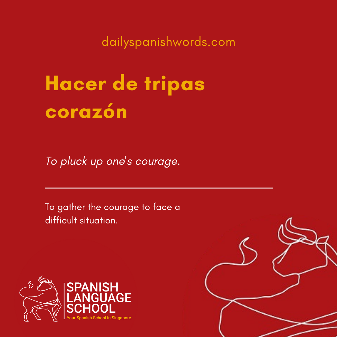 Spanish Idiom of the day! – Hacer de tripas corazón.